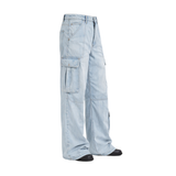Women’s Denim Cargo Pants – High Waist Multi-Pocket Stylish Streetwear Jeans for Casual & Everyday Wear